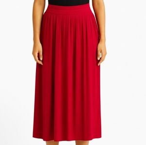TresBow Red Knee Length Cotton Skirt Size Lg